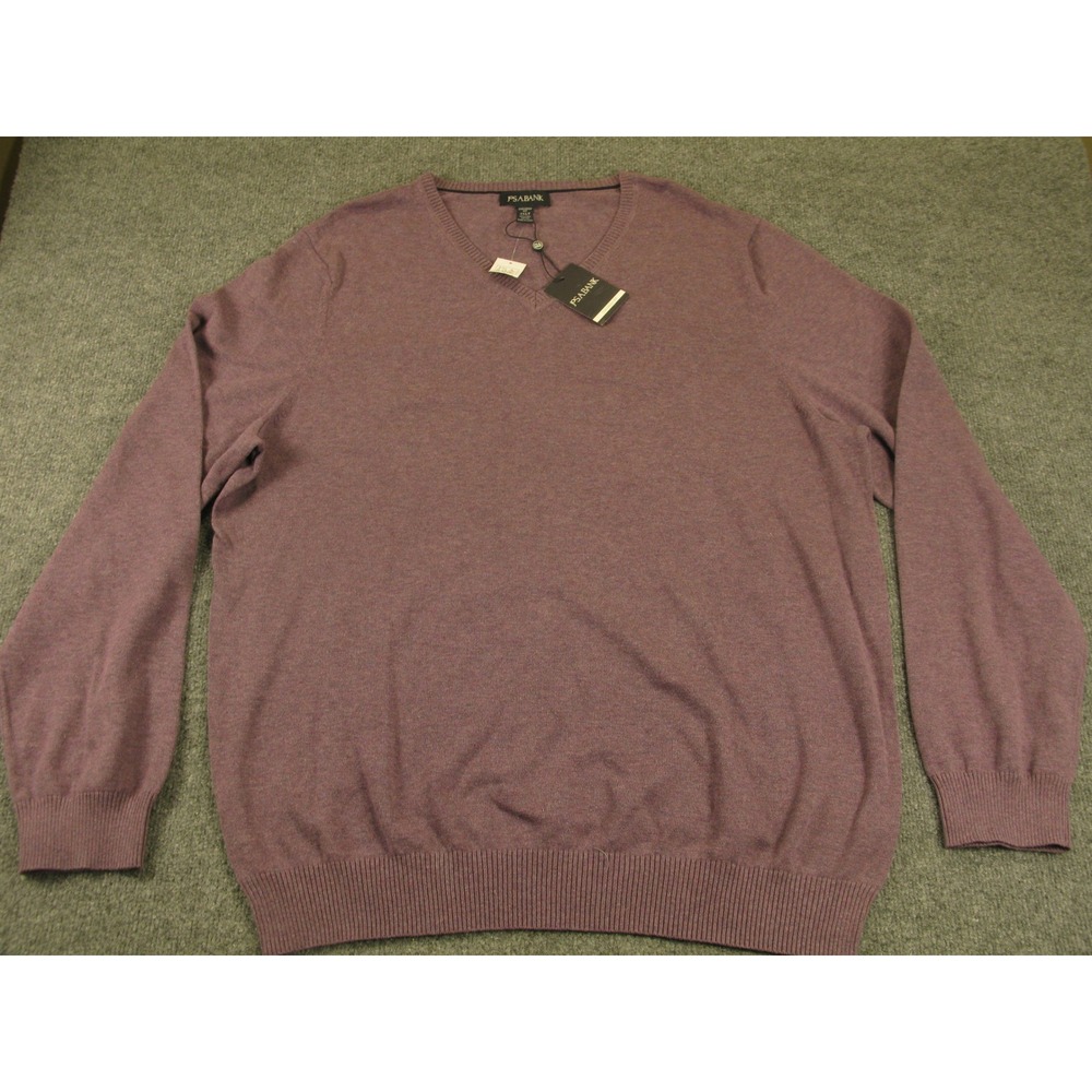 Jos A Bank Mens 3XLT Pima Cotton V-Neck Sweater Tailored Fit Purple NEW 2140